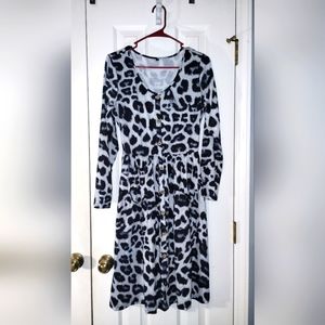 Size Large Blue Cheetah Print Dress